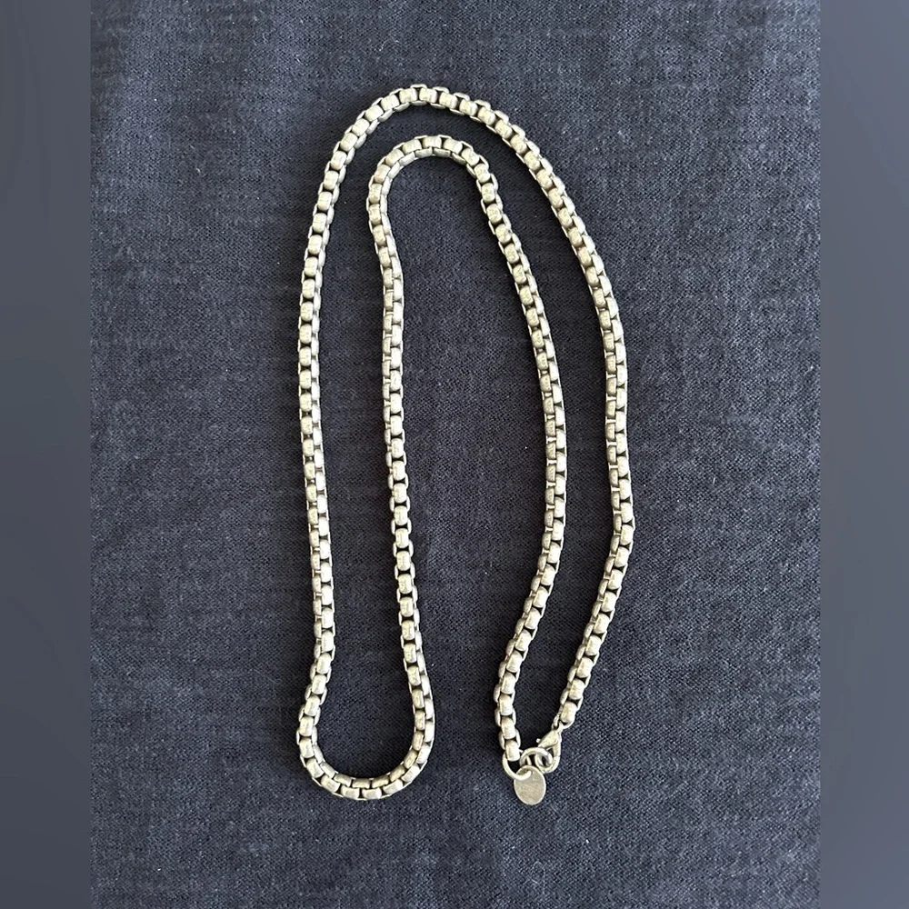 Anne Klein silver toned box link necklace - Picture 5 of 5